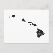 Love Hawaii Map Shaped Antiek Black Chalkboard Briefkaart (Voorkant)