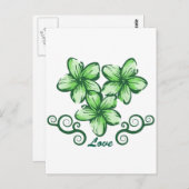 Love Hawaii Plumeria Briefkaart (Voorkant / Achterkant)