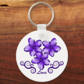 Love Hawaii Plumeria Sleutelhanger (Voorkant)