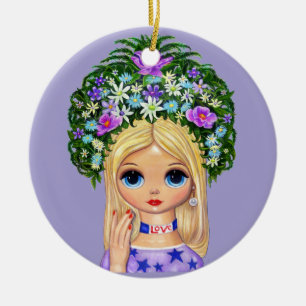 Love Head Vase Flower Child Big Eye Doll Cute Keramisch Ornament