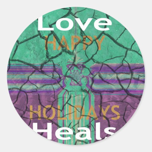 Love Heals Ronde Sticker (Voorkant)