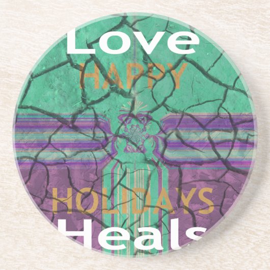 Love Heals Zandsteen Onderzetter (Voorkant)