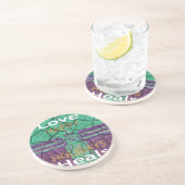 Love Heals Zandsteen Onderzetter (Zijkant)