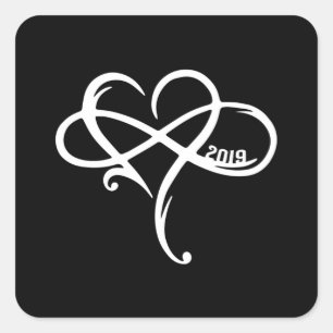 Love Heart 2019 Valentijnsdag Romantic Gift Idea Vierkante Sticker