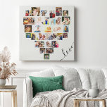 Love Heart 29 Photo Collage de toile étirée Imprim<br><div class="desc">Créez votre propre collection de photos en forme de coeur avec 29 de vos photos de famille et selfies préférés. Le modèle photo est configuré pour que vous puissiez ajouter vos images en ligne de gauche à droite. Le collage comprend une variété de paysages, de portraits et de formes carrés...</div>