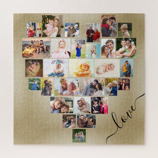 Love Heart 29 Photo Collage Square Legpuzzel (Verticaal)