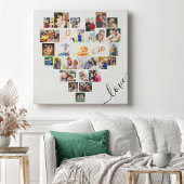 Love Heart 29 Photo Collage Stretched Canvas Print