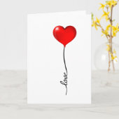 Love Heart Balloon Valentijns Kaart (Gele Bloem)