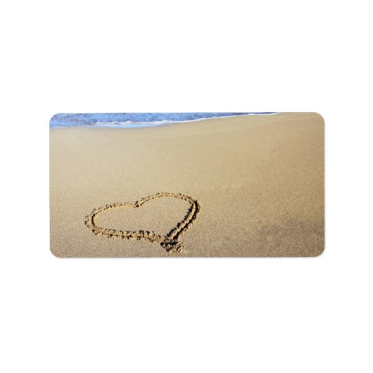 Love Heart Beach Etiket (Voorkant)
