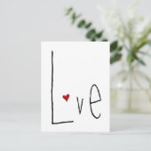 Love Heart Black Briefkaart (Staand voorkant)