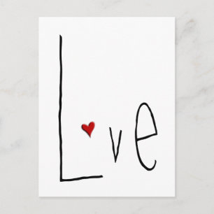 Love Heart Black Briefkaart