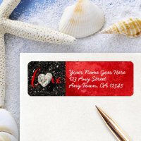 LOVE Heart Black Sand Script Modern Aangepast adre
