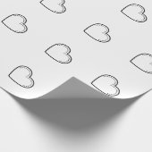 Love Heart Black Valentijns Cadeaupapier (Hoek)