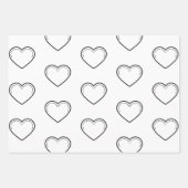 Love Heart Black Valentijns Inpakpapier Vel (Voorkant 3)