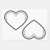 Love Heart Black Valentijns Inpakpapier Vel (Voorkant)