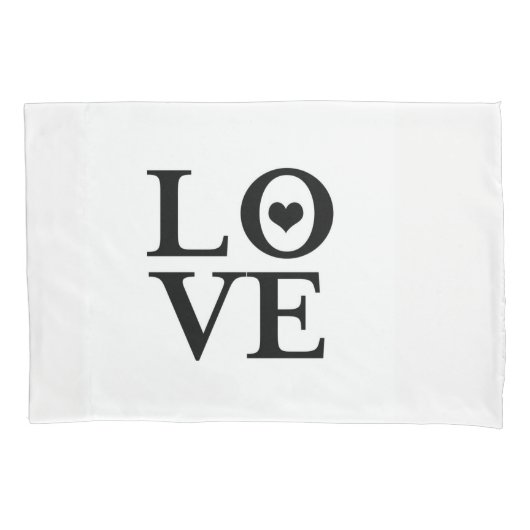 Love Heart Black & White Modern Chic Kussensloop (Voorkant)