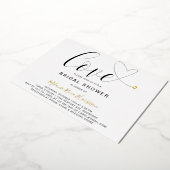 Love Heart Black White Modern Vrijgezellenfeest Go Folie Uitnodiging (Gedraaid)