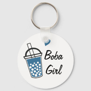Love Heart Boba Girl Custom Novelty Sleutelhanger