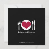 Love Heart Bord Rehearings Dinner Invitation - Red Kaart (Achterkant)