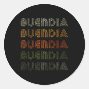 Love Heart Buendia T-shirt Grunge Style Zwart Ronde Sticker