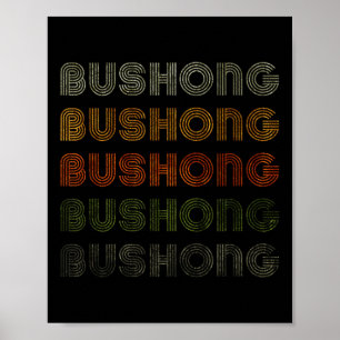 Love Heart Bushong T-shirt Grunge Style Zwart Poster