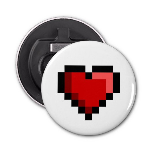 Love Heart Button Flesopener (Voorkant)