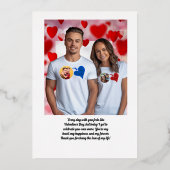 Love Heart Couple Photo Message Valentines Carte (Verso)