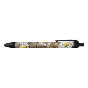 Love Heart Daisies Zwarte Inkt Pen