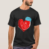 Love Heart Doctor Valentijnsdag Funny Jobs Mannen T-shirt (Voorkant)
