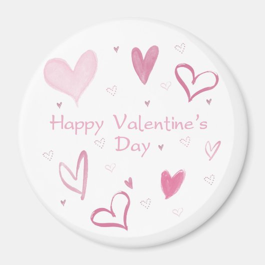 Love Heart Doodle Fridge Magnet Magneet (Voorkant)