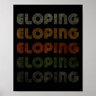 Love Heart Eloping T-shirt Grunge  Style Zwart Poster