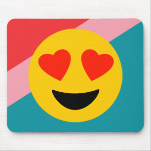 Love Heart Emoji on Stripes Mousepad Muismat