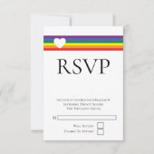 Love Heart et Rainbow Gay Wedding Carte RSVP (Devant)