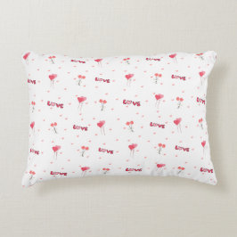 Love Heart Flower Accent Pillow Kussen
