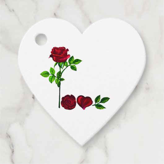 LOVE - Heart Gift Label - Handgeschilderd Roos Des (Voorkant)