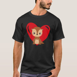 Love Heart Graphic Valentijnsdag Otter Boys Kinder T-shirt