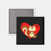 Love Heart Graphic Valentines Day Squirrel Boys K Magneet (Voorkant / Achterkant)