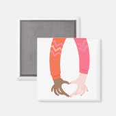 Love Heart Hands Inspirerend kunst Magneet (Voorkant / Achterkant)