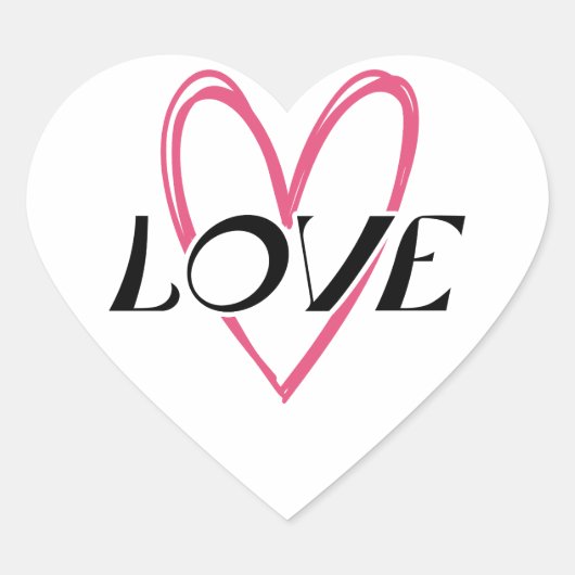 Love Heart Hart Sticker (Voorkant)