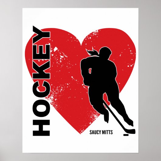 Love Heart Hockey Poster (Voorkant)