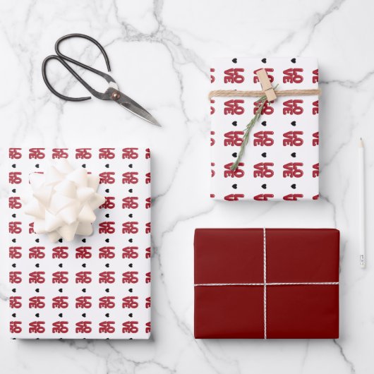 Love Heart Inpakpapier Vel (Voorkant)