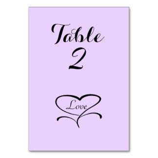 Love Heart Lavendar Cartes de table