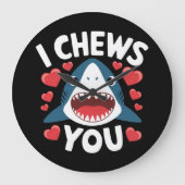 Love Heart Leopard Schattigee Valentijnsdag Grote Klok (Voorkant)