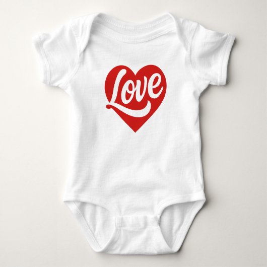 Love Heart Logo – Red Romantic Symbol Romper (Voorkant)