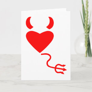 Love Heart met Devil Horns and Tail Feestdagen Kaart
