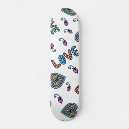 Love Heart Modern Pattern Skateboard