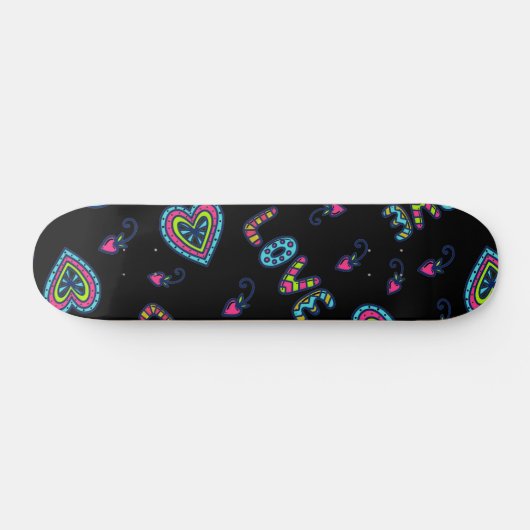 Love Heart Modern Pattern Skateboard (Horizontaal)