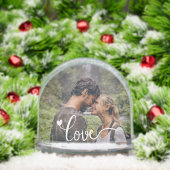 Love Heart Modern Script Photo Sneeuwbol (Kerstmis)