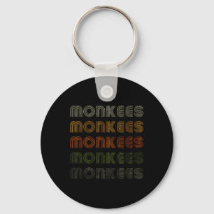 Love Heart Monkees T-shirt Grunge Style Zwart Sleutelhanger