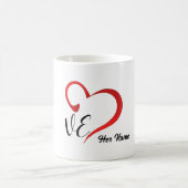 Love Heart Monogram Aangepaste namen Koffiemok (Center)